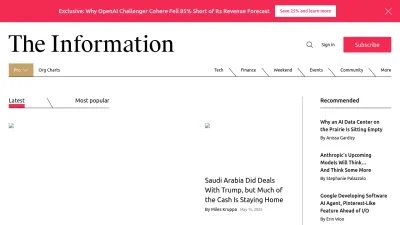Screenshot of Theinformation.com