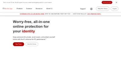 Screenshot preview of mcafee.com