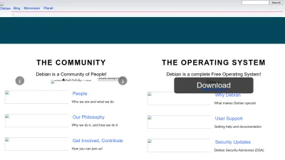 Screenshot preview of debian.org