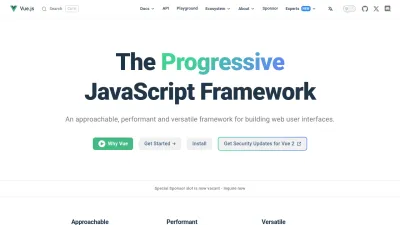 Screenshot preview of vuejs.org