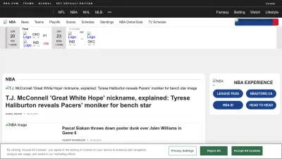Screenshot preview of nba.com