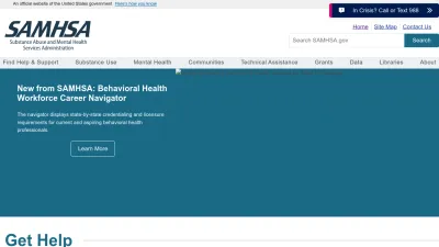 Screenshot of Samhsa.gov