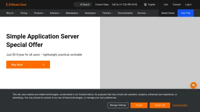 Screenshot of Alibabacloud.com