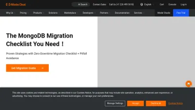 Screenshot preview of alibabacloud.com