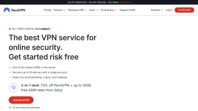 Screenshot of Nordvpn.com