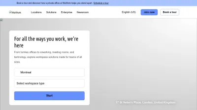 Screenshot preview of wework.com