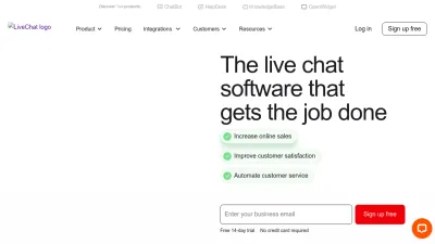 Screenshot of Livechat.com