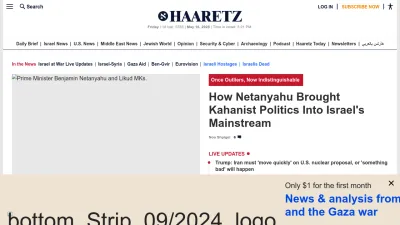 Screenshot preview of haaretz.com