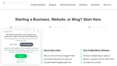 Screenshot preview of quicksprout.com