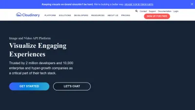 Screenshot of Cloudinary.com