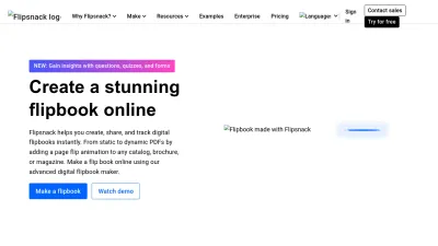 Screenshot of Flipsnack.com