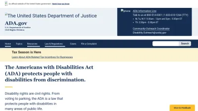 Screenshot preview of ada.gov