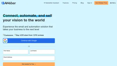 Screenshot of Aweber.com