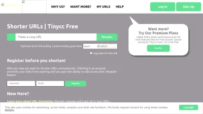 Screenshot of Tiny.cc