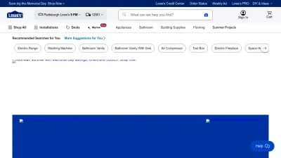 Screenshot preview of lowes.com