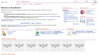 Screenshot preview of musicbrainz.org