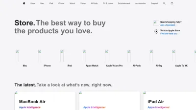 Screenshot of Store.apple.com
