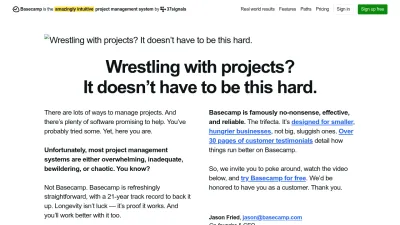Screenshot preview of basecamp.com