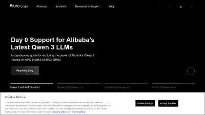 Screenshot of Amd.com