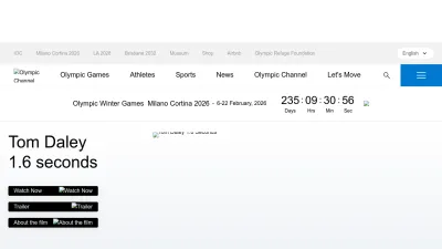 Screenshot preview of olympics.com