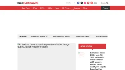 Screenshot preview of tomshardware.com