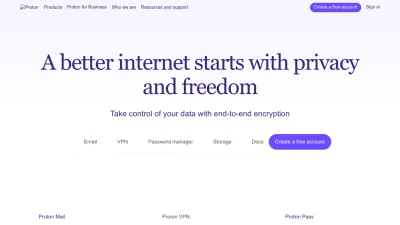 Screenshot preview of proton.me
