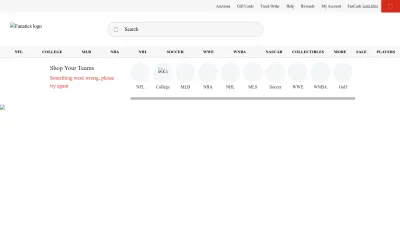 Screenshot preview of fanatics.com