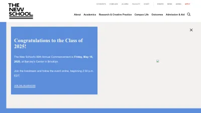 Screenshot preview of newschool.edu