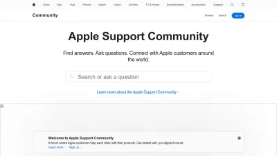 Screenshot of Discussions.apple.com