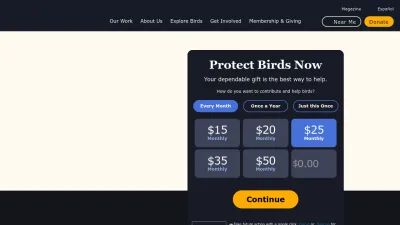 Screenshot preview of audubon.org