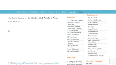 Screenshot of Openculture.com