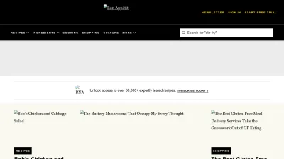 Screenshot preview of bonappetit.com