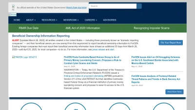Screenshot preview of fincen.gov