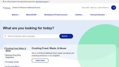 Screenshot preview of cms.gov