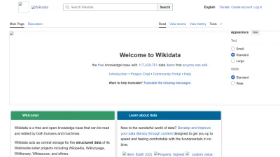 Screenshot of Wikidata.org