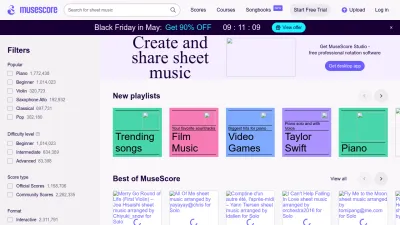 Screenshot of Musescore.com