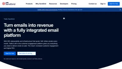 Screenshot of Sendgrid.com
