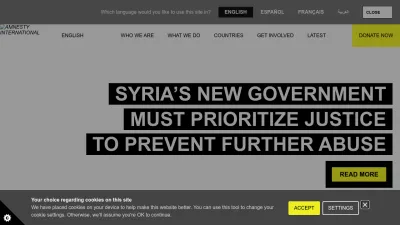 Screenshot preview of amnesty.org