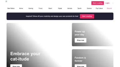Screenshot of Teespring.com