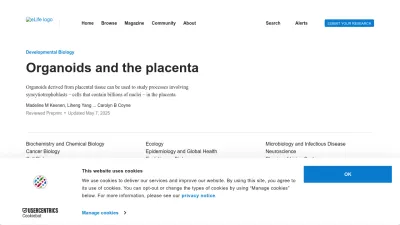 Screenshot of Elifesciences.org