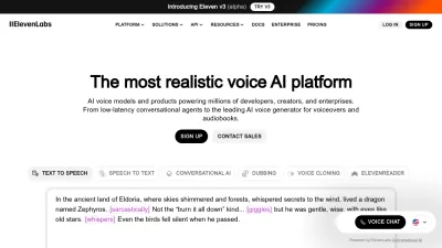 Screenshot preview of elevenlabs.io