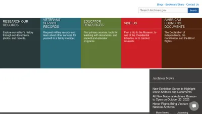 Screenshot preview of archives.gov