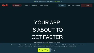 Screenshot preview of redis.io