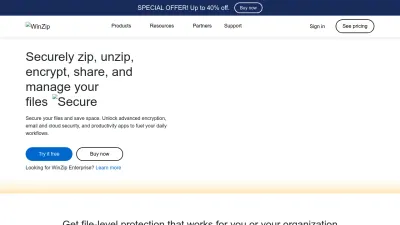 Screenshot preview of winzip.com