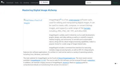 Screenshot preview of imagemagick.org