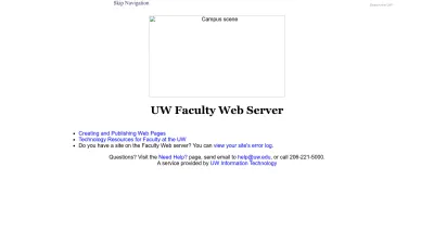 Screenshot of Faculty.washington.edu