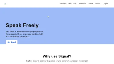 Screenshot preview of signal.org