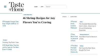 Screenshot preview of tasteofhome.com