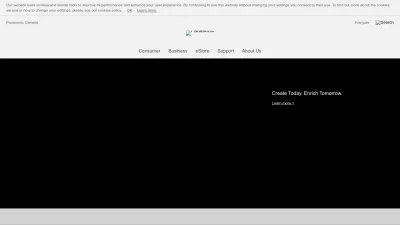 Screenshot preview of panasonic.com