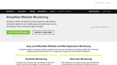 Screenshot of Pingdom.com